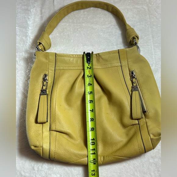 B. Makowsky Mustard Yellow Soft Leather Shoulder Purse Bag - Picture 10 of 12